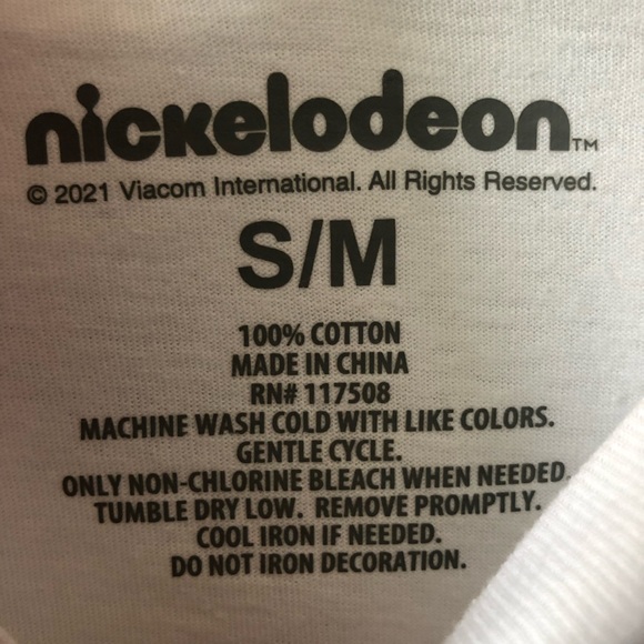 Nickelodeon Men’s T-Shirt Small White w cartoon - Picture 3 of 4